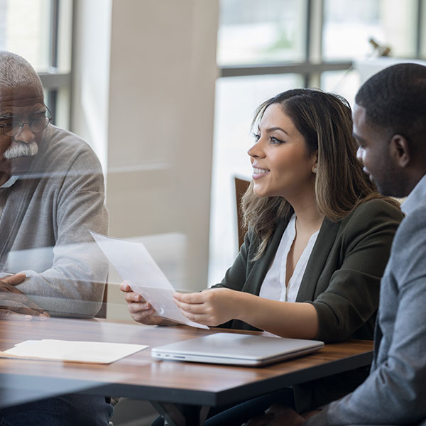 Advocate represents client during meeting